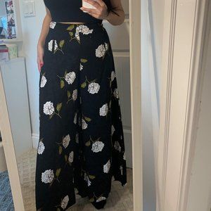 Topshop Flowy Wide Leg Floral Pants